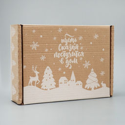 Цена за 2 шт. Коробка новогодняя складная «Снежный город», бурый, 27×21×9 см