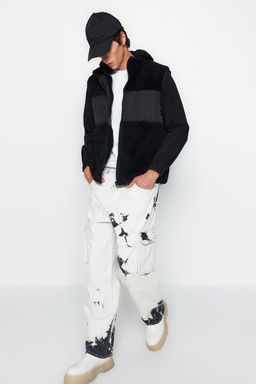 Trendyolmilla Man Siyah Regular Fit Dik Yaka Kumas Bloklu Pelus K?sl?k Yelek TMNAW24YE00000  фото 2