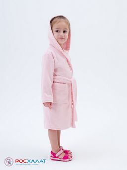 Детский махровый халат с капюшоном розовый МЗ-04 (7)