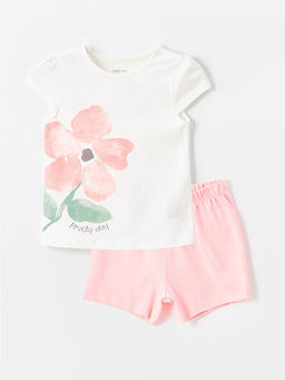 Bisiklet Yaka K?z Bebek ?ortlu Pijama Tak?m?