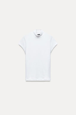 RIBBED HIGH NECK T-SHIRT - Zara фото 3