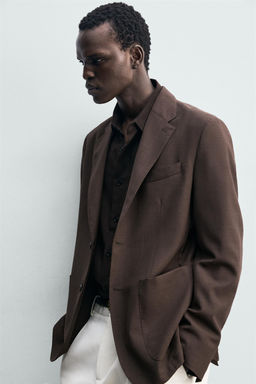 BLAZER REGULAR FIT 100% LANA / Marr?n