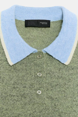 CONTRAST KNIT POLO SWEATER - Zara фото 10