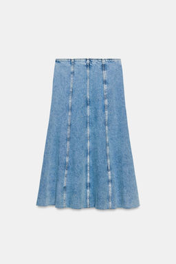 FALDA Z1975 MIDI DENIM COSTURAS / Azul medio - Zara фото 3