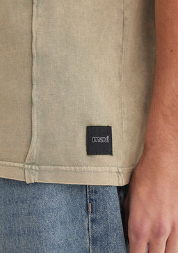 Dikis Detayl? Bej Tisort - Mavi фото 7