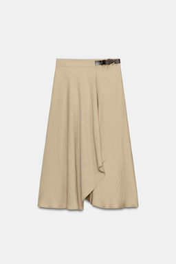 FALDA MIDI HEBILLA / Camel medio - Zara фото 4