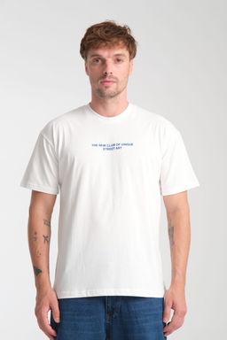 TRENDYOL MAN Ekru Oversize/Genis Kesim Yaz? Bask?l? %100 Pamuk T-Shirt TMNSS25TS00227 - Trendyolmilla фото 3