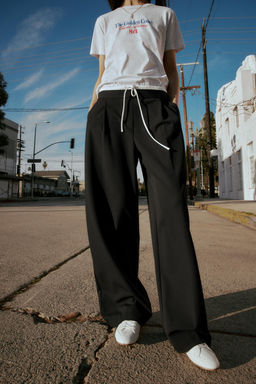 WIDE-LEG TROUSERS WITH DOUBLE WAISTBAND - Zara фото 13