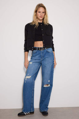 Mavi Y?rt?kl? Yuksek Bel Wide Leg Jeans TWOSS24JE00199 - Trendyolmilla фото 10