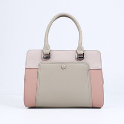 Сумка тоут на молнии, наружный карман, длинный ремень, цвет бежевый