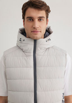 Mavi Jeans Detayl? Kapusonlu Gri Sisme Yelek  фото 6