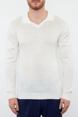 TRENDYOL MAN Siyah Slim Dar Kesim Couple/Cift Polo Yaka Duz Triko Kazak TMNAW25KZ00022 - Trendyolmilla фото 19