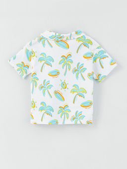 Polo Yaka K?sa Kollu Bask?l? Erkek Bebek Ti??rt - Waikiki фото 2