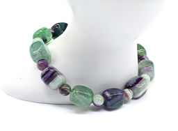 Браслет из агата тонированного прямоугольник 9*12мм цв.флюорит