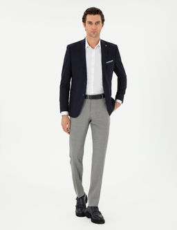 Gri Slim Fit Y_n Klasik Pantolon