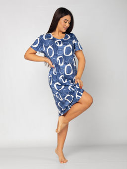 Туника женская кулирка "ЭКОЛЬ" СИНИЙ