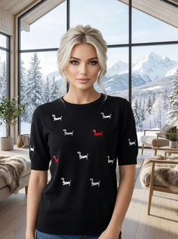 K13320 Джемпер (вязаный трикотаж) ЧЕРНЫЙ