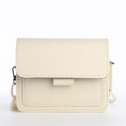 Сумка женская-мессенджер, 17×14×6 см, бежевая