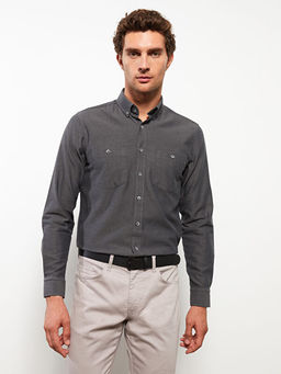 Regular Fit Uzun Kollu Gabardin Erkek G?mlek