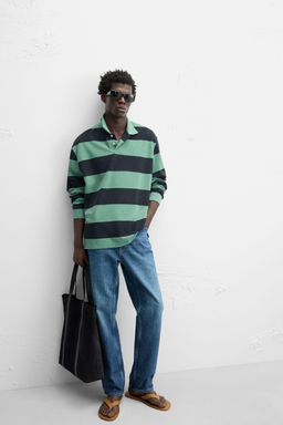 STRIPED WASHED POLO SHIRT - Zara фото 5