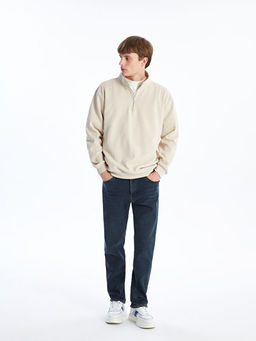Dik Yaka Uzun Kollu Erkek Kal?n Sweatshirt