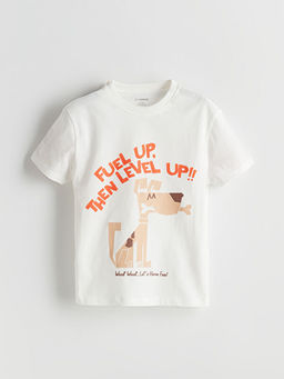 Bisiklet Yaka Bask?l? Erkek ?ocuk Ti??rt