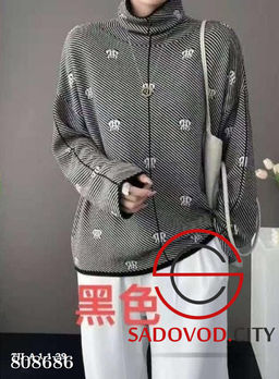 Женская кофта с принтом, воротник-стойка