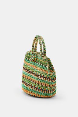 MINI BOLSO CESTO TRENZADO RAYAS / Multicolor - Zara фото 4