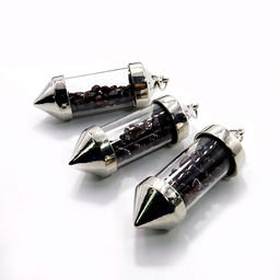 Кулон бутылочка желаний 5cm в форме кристалла с камнями Гранат ЛЮБОВЬ И СТРАСТЬ