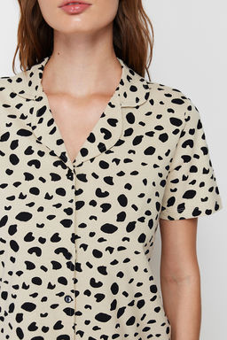 Trendyolmilla Cok Renkli %100 Pamuklu Leopar Desenli Sortlu Orme Pijama Tak?m? THMSS24PT00025  фото 5