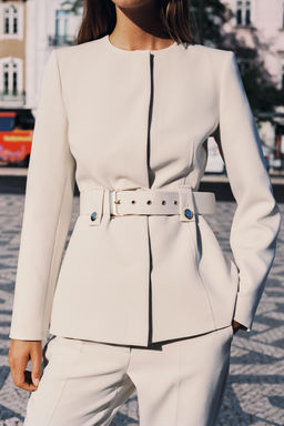 FITTED BLAZER WITH BELT - Zara фото 2