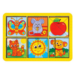 Головоломка геометрическая деревянная «Ферма», двусторонние