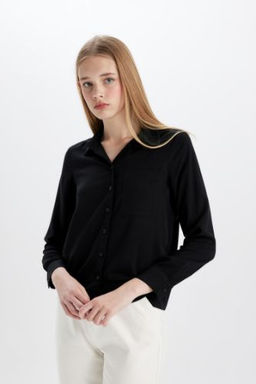 Regular Fit Basic Duz Uzun Kollu Gomlek