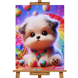 Мозаика алмазная "Игривый щенок" 20*30см.