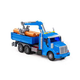 Профи, автомобиль бортовой с манипулятором инерционный (со светом и звуком) (синий) (в коробке) - Полесье фото 7