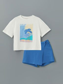 Bisiklet Yaka K?z ?ocuk Ti??rt ve ?ort Etek