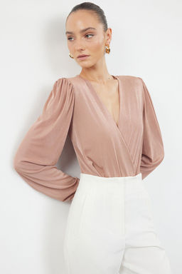 Vizon Parlak Yuzeyli ve Yumusak Dokulu Vatkal? Kruvaze Kapamal? Esnek Orme Body TWOAW25BD00005 - Trendyolmilla фото 2