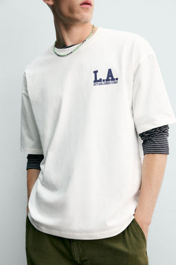 CAMISETA RELAXED FIT ESTAMPADOS LAVADOS / Blanco - Zara фото 5