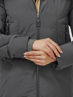 Куртка ПРЕМИУМ КЛАССА зимняя с мехом ЕНОТА, темно-серого цвета - Mtforce фото 12