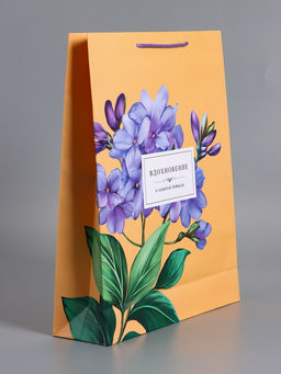 Пакет подарочный ламинированный «Тонка эстетика», персиковый, 33×42.5×10 см