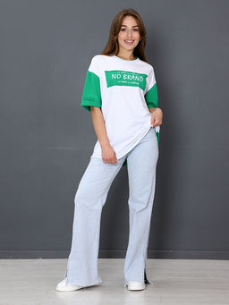 Футболка Женская Оверсайз No Brand цвет Зеленый - Амавес-текстиль фото 3