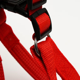 Шлейка Комфорт комбинированная, 2,5 см, ОШ 55-70 см, ОГ 60-73 см, красная - Пижон фото 8