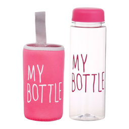 Бутылка для воды My bottle, 500 мл, 19.5×6 см, чехол в комплекте, фуксия