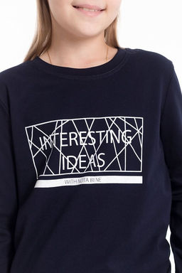 Футболка с длинным рукавом М225027Пв синий - Елена фото 3