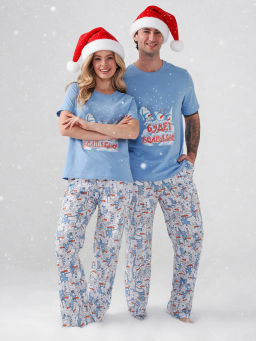 Пижама парная мужская 100% хлопок Снеговик