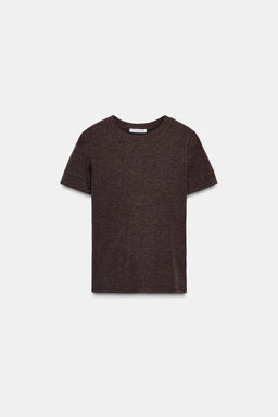 CAMISETA MINIMAL MANGA CORTA / Marr?n vigor?