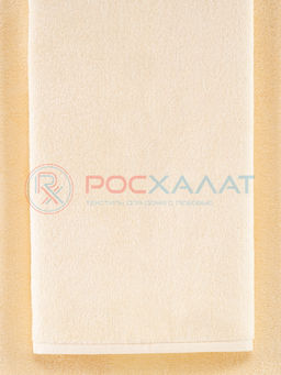 Махровое полотенце без бордюра кремовое ПМ-131 50х90