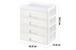 Органайзер для мелочей 4 ящика 25,8*17,8*29,2 см белый/перламутр (модель 340406) - Elan gallery фото 2