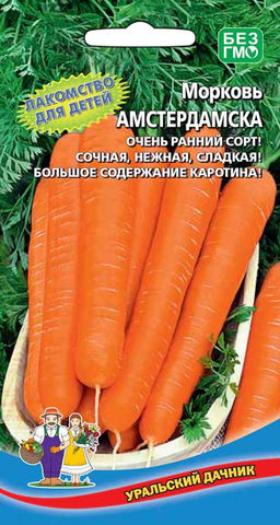 Морковь АМСТЕРДАМСКА  Лакомство для детей! Большое содержание каротина! Сочная, нежная, сладкая!