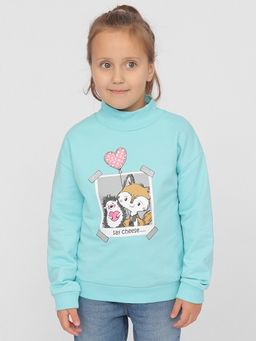 CRB wear/CWKG 63273-40-331 Водолазка для девочки,бирюзовый/Ex.Cherubino